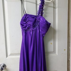 Morgan & Co. Purple One Shoulder Strap Dress